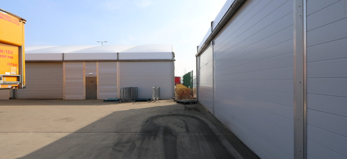 Temporary structure installed by spaciotempo for food manufacturing
