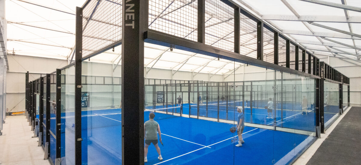 Temporary padel building installed in Ireland