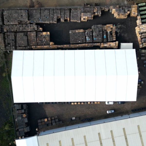 a view from above of the roof of Spaciotempo building