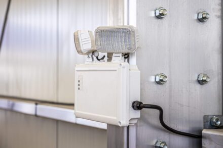 Security system inside temporary emergency building