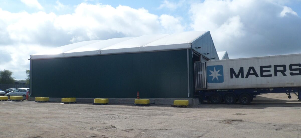 Insulated temporary warehouse external