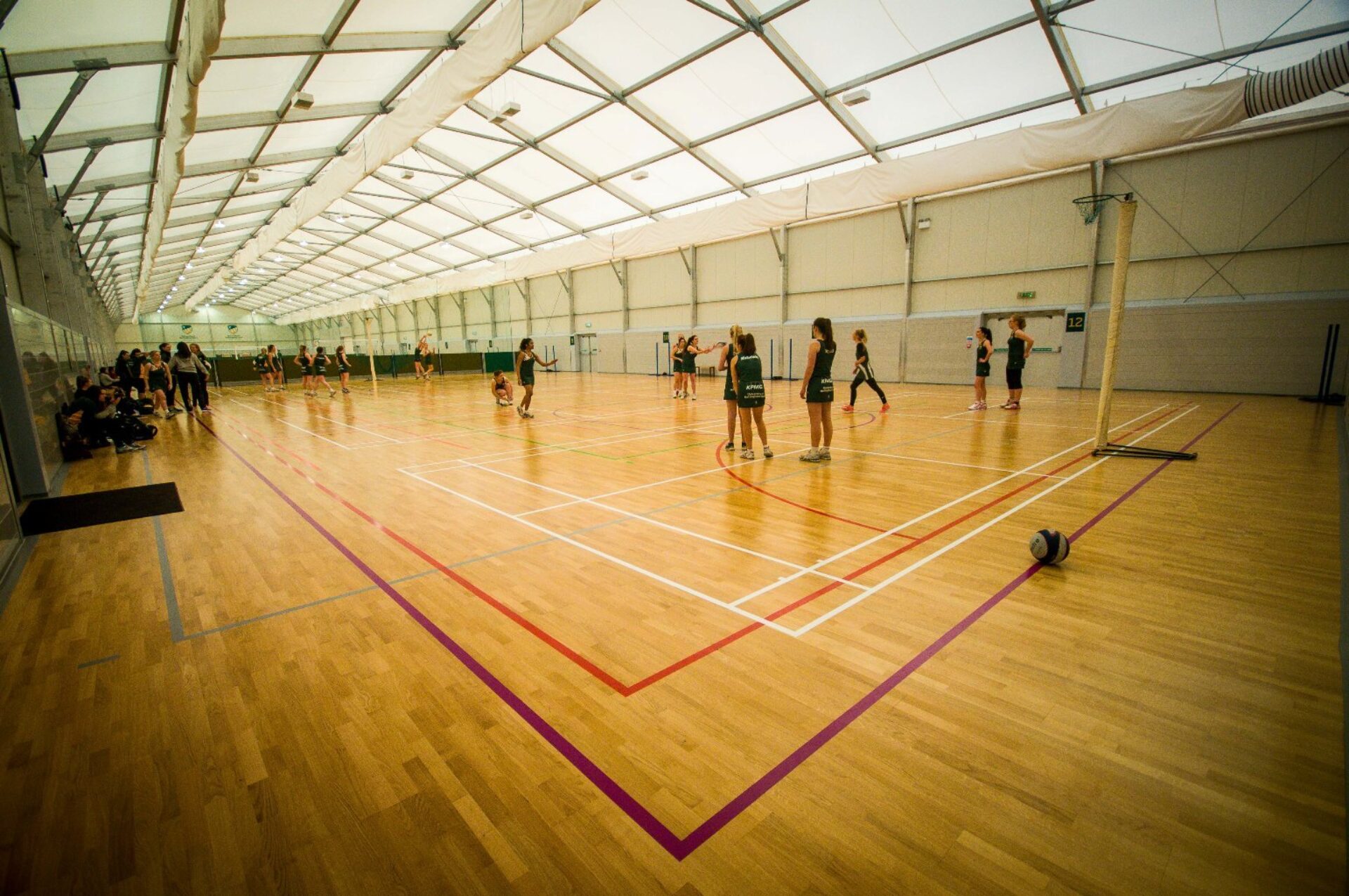 Temporary sports hall for academic institution