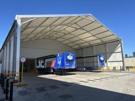 Temporary warehouse canopy