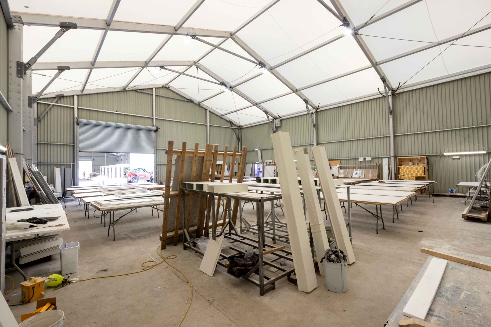 Temporary paint workshop