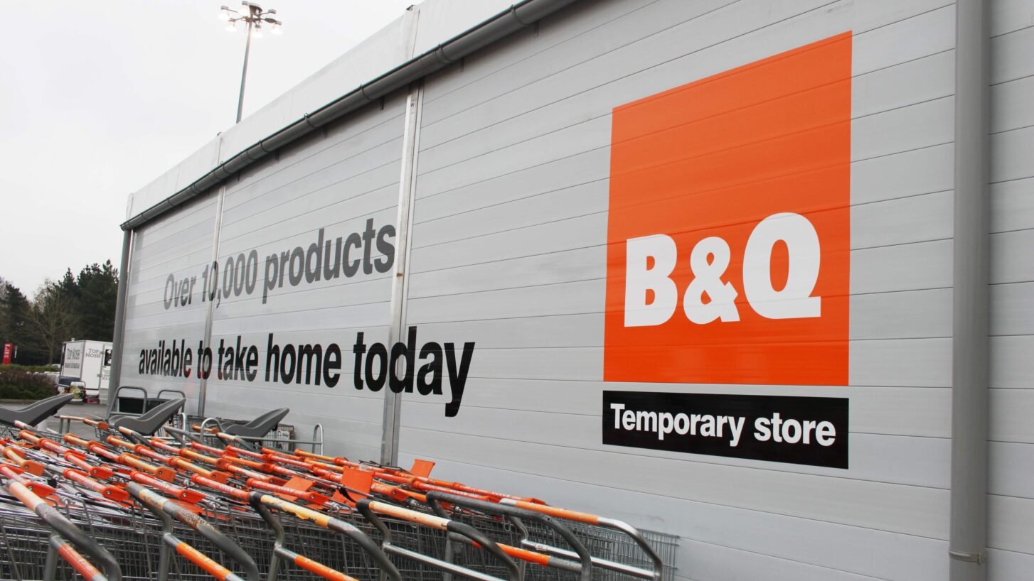 Temporary retail store during refurbishment external