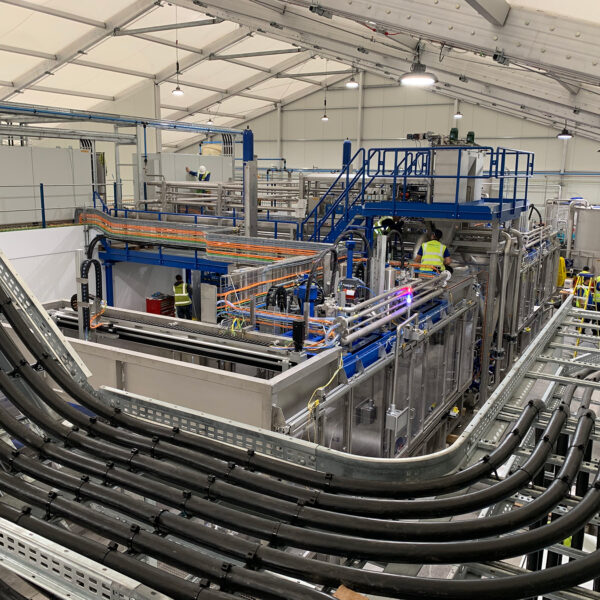 within an bespoke temporary building used for industrial company